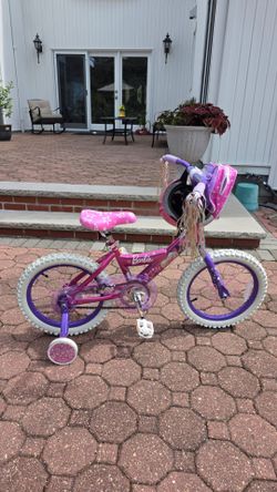 🎀 Barbie 16" Girls’ Bicycle with Training Wheels - BONUS: Dry Erase Helmet Included