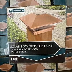 Veranda Solar Powered Fence Post Caps – LED Outdoor Lights (New) 