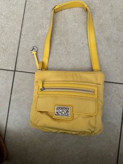 BRIGHTON NYLON SHOULDER BAG (YELLOW) MINOR STAIN SEE PICS