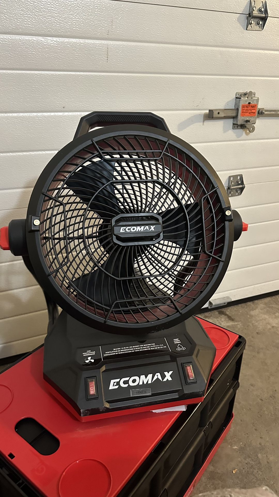 Ecomax 12” Bucket Top Misting Fan 20V - Fan Only