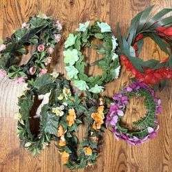 Vintage Artificial Hawaiian Hula Dancer Flower Headpieces 