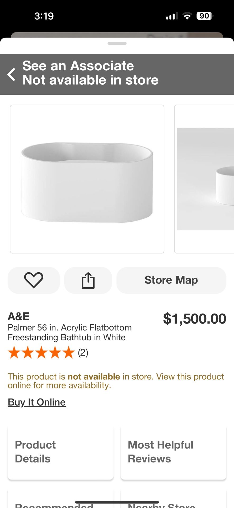 Palmer 56 in. Acrylic Flatbottom Freestanding Bathtub in White Palmer 56 in. Acrylic Flatbottom Freestanding Bathtub in White