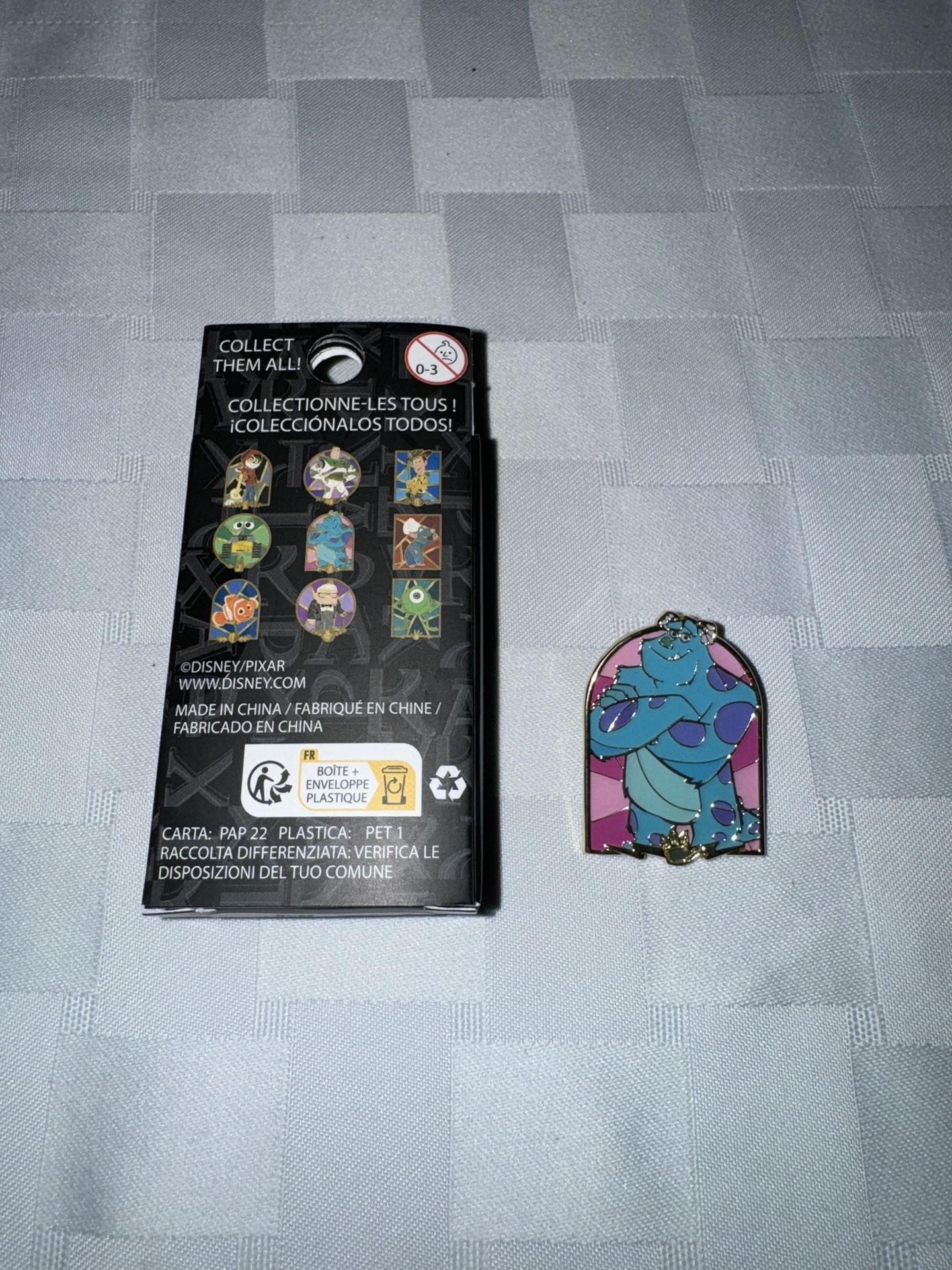 Sulley Loungefly Disney Pixar Characters Stained Glass Portraits Blind Box Enamel Pin - BoxLunch Exclusive