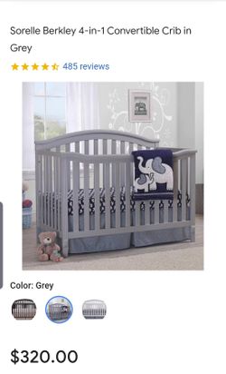 Sorelle Berkley convertible 4 in 1 gray crib 🔴NEW🔴