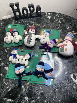 Vintage Snow Man Ornaments 