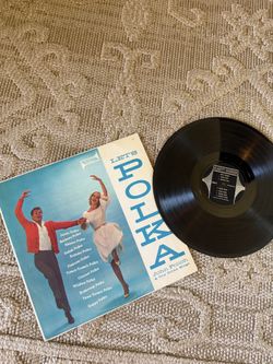 Vintage 'Let's Polka' Vinyl LP with Sleeve - Blue & White Cover