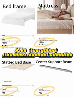 IKEA Full/Double Bed Set – Mattress + Bed Frame – Like New