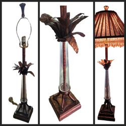 Vintage Palm Tree 20th Century Hollywood Regency Table Lamps