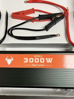 Power Inverter 3000 Watt, 12V DC to 110V AC Converter. Dual AC Outlets, USB Port. RV, Camping
