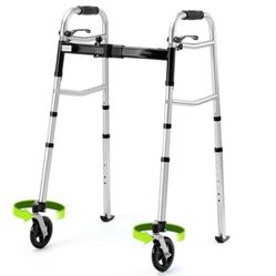 “New”Oasis Walker W/5” 360 Degree Wheels,push Button Fold Up Lightweight 