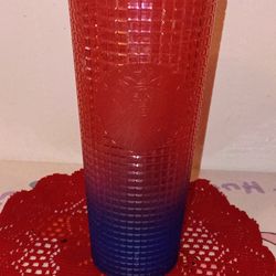 "Starbucks 24 oz Red-to-Blue Gradient Tumbler