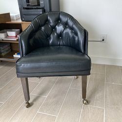 Vintage Leather Desk Chair wheels  for office