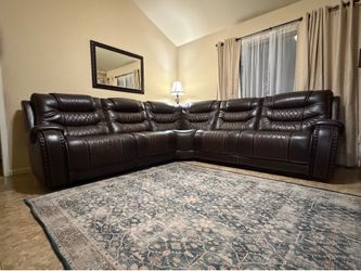 Leather sectional