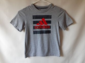 Adidas boys grey graphic short sleeve t-shirt size 6