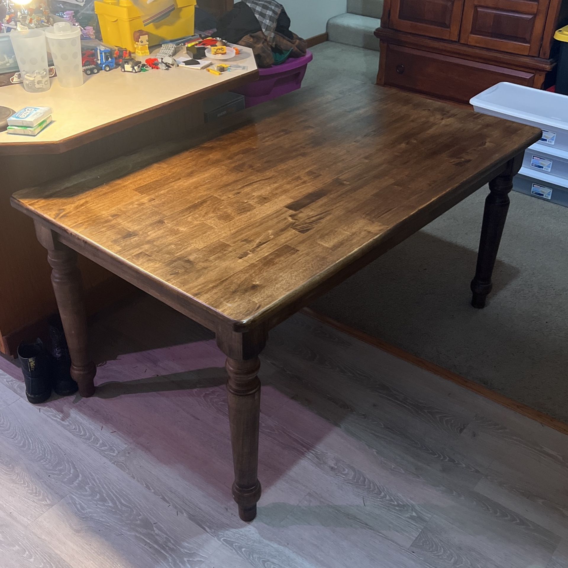 Solid Oak Refinished Dining Table 3X5 FT