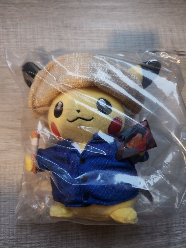 Pokémon Center × Van Gogh Museum Pikachu Plush - 7 ¾ In. - NEW FACTORY SEALED