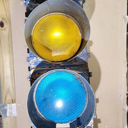 large rare 70s\80s blue traffic lights with snow\sun guards in tact! This has been in my fathers barn for my entire life! Unmolested and as it was whe