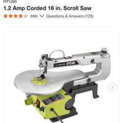 RYOBI 1.2 Amp Corded 16 in. Scroll Saw  NEW
