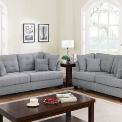 Brand New Grey Sofa And Love Seat 