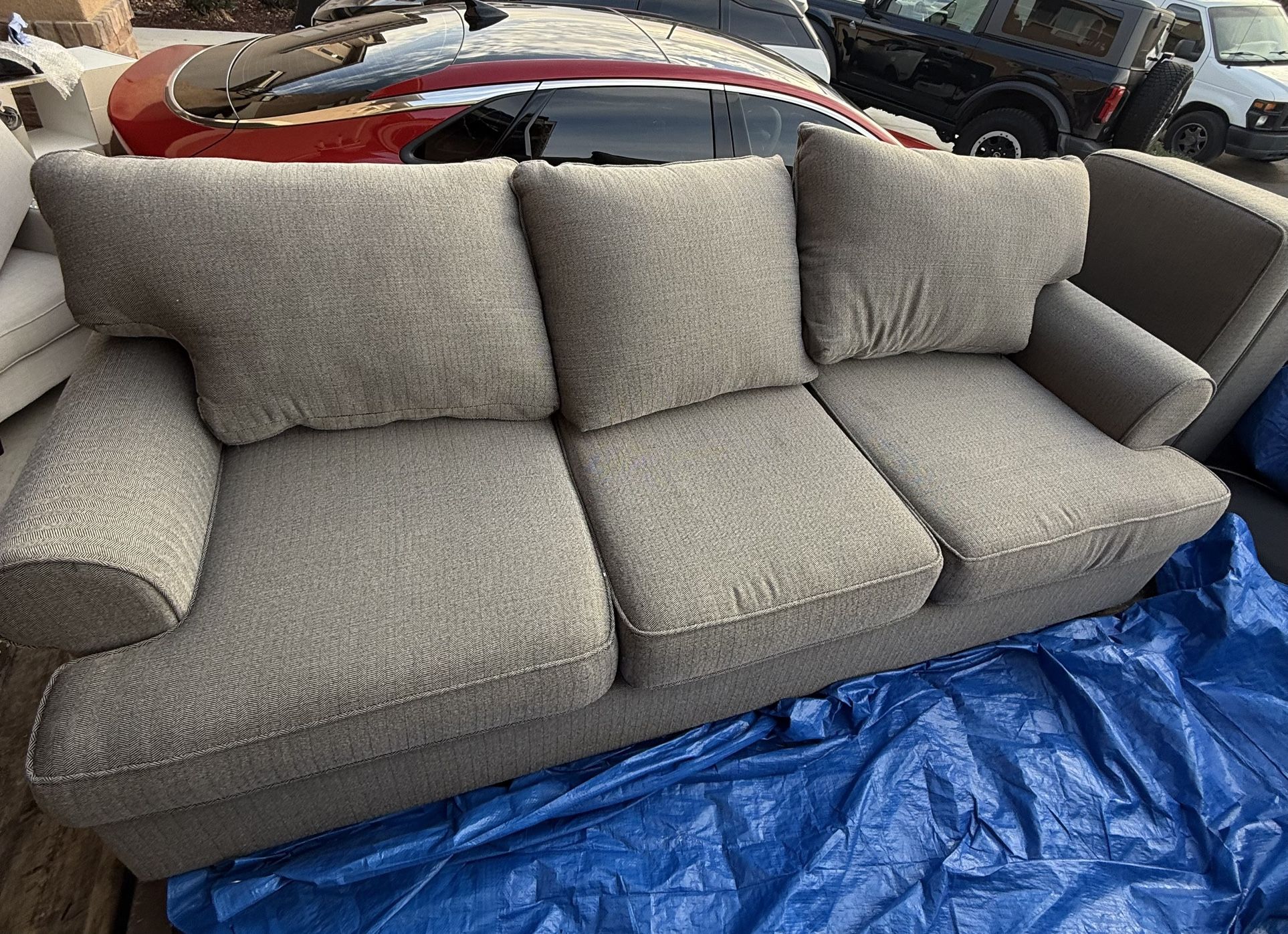 Sleeper Couch And Side Chair With Ottoman