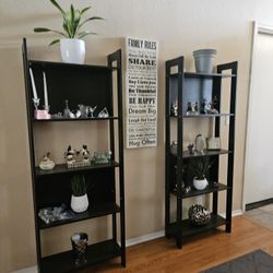 Two Espresso Ikea Shelves