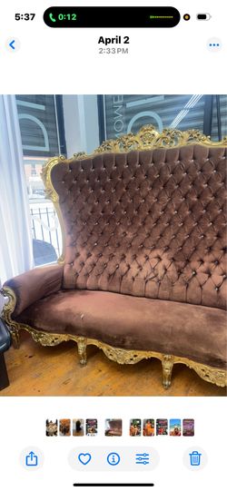 Brown velvet chair