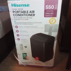Hisense Dual Hose Portable Air Conditioner With Connect Life App And 10,000btu Heat Pump 550sq Ft 