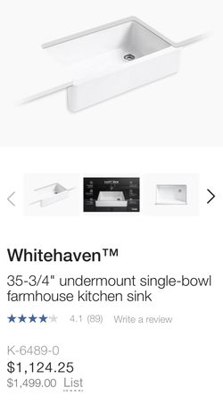 Kohler Cast Iron White Apron sink