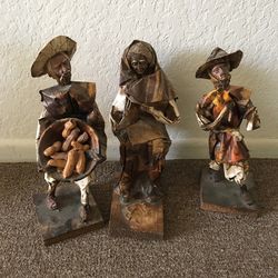 3 Paper Mache Dolls