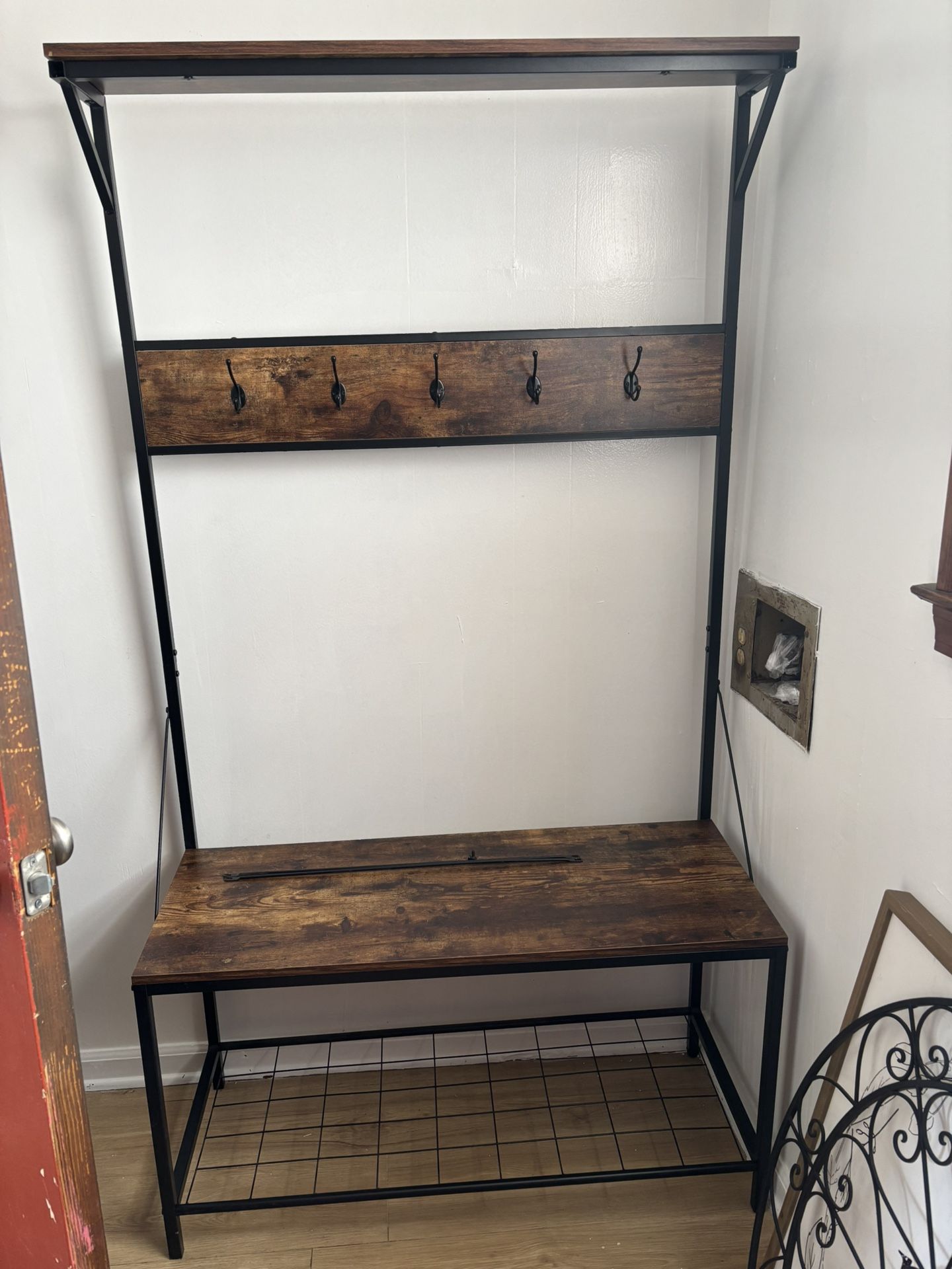 Hall Tree W/Bench & Shelf