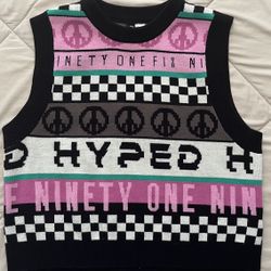 H&M Sweater Vest, Pink & Black, Size: Medium 
