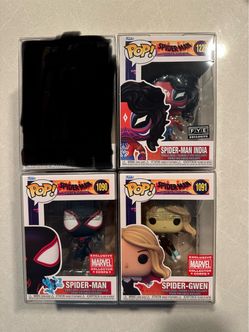 Spiderman Funko Pop Set *MINT* FYE Marvel Collector Corps Exclusive Across Spiderverse Miles Morales Cape 403 Peter Parker 1090 1091 India MCC MCU