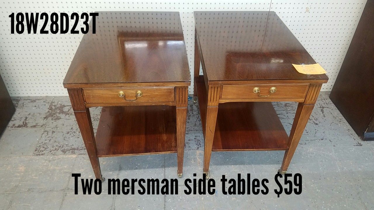 Two MCM Mersman side tables
