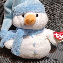 Ty Pluffies 2004 WINDCHILL the Christmas Snowman Stuffed Animal Toy