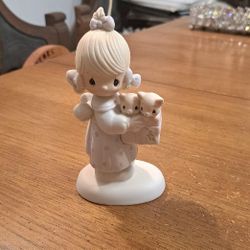 Precious Moments Collectible Figurine Hand Painted Bisque Porcelain, "To Thee With Love" 1979