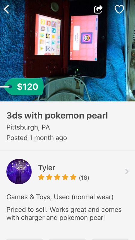3ds with pokemon pearl