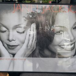 JANET JACKSON ~SIGNED RARE ORIGINAL VINTAGE PROMOTIONAL ALBUM RELEASE POSTER