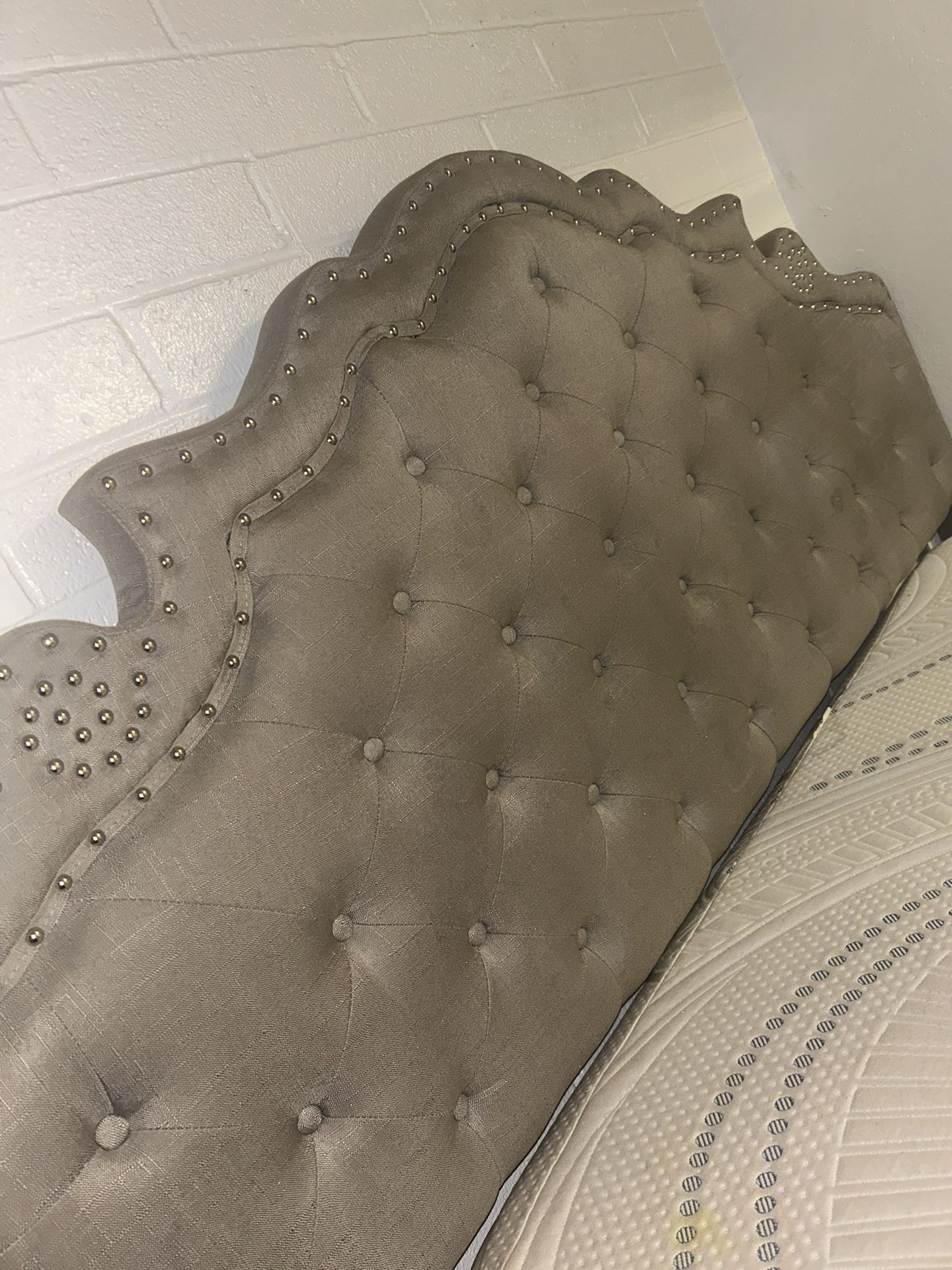 Gray King Size Bed Frame W Headboard 