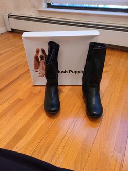 Hush Puppies Black Boots Girl Size 4