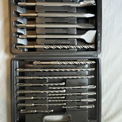 17 Piece Rotary Hammer Drill and Chisel Metric Bit Set