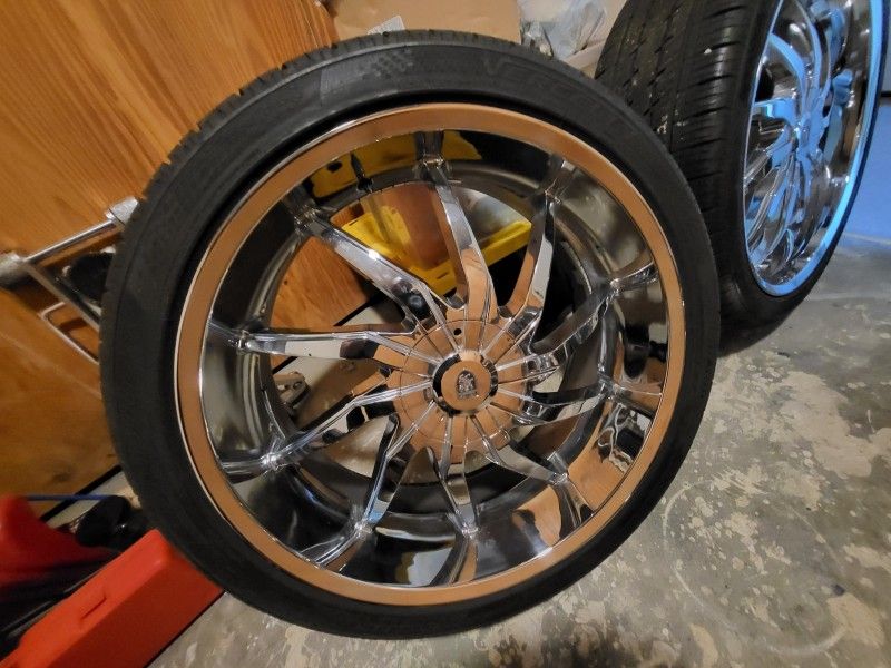 24 inch chrome rims with tires