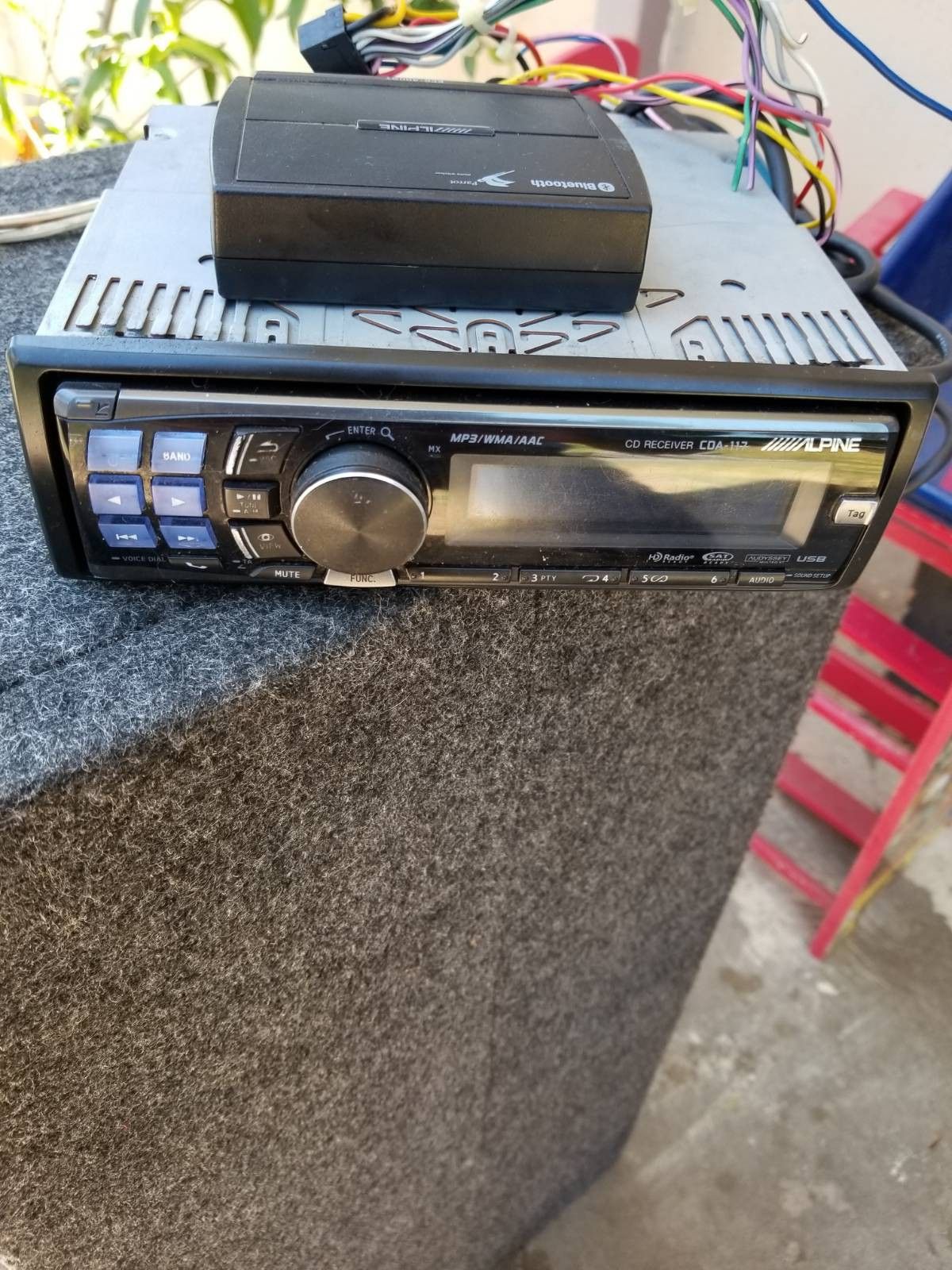 alpine cda-117 with bluetooth adapter kce-400bt
