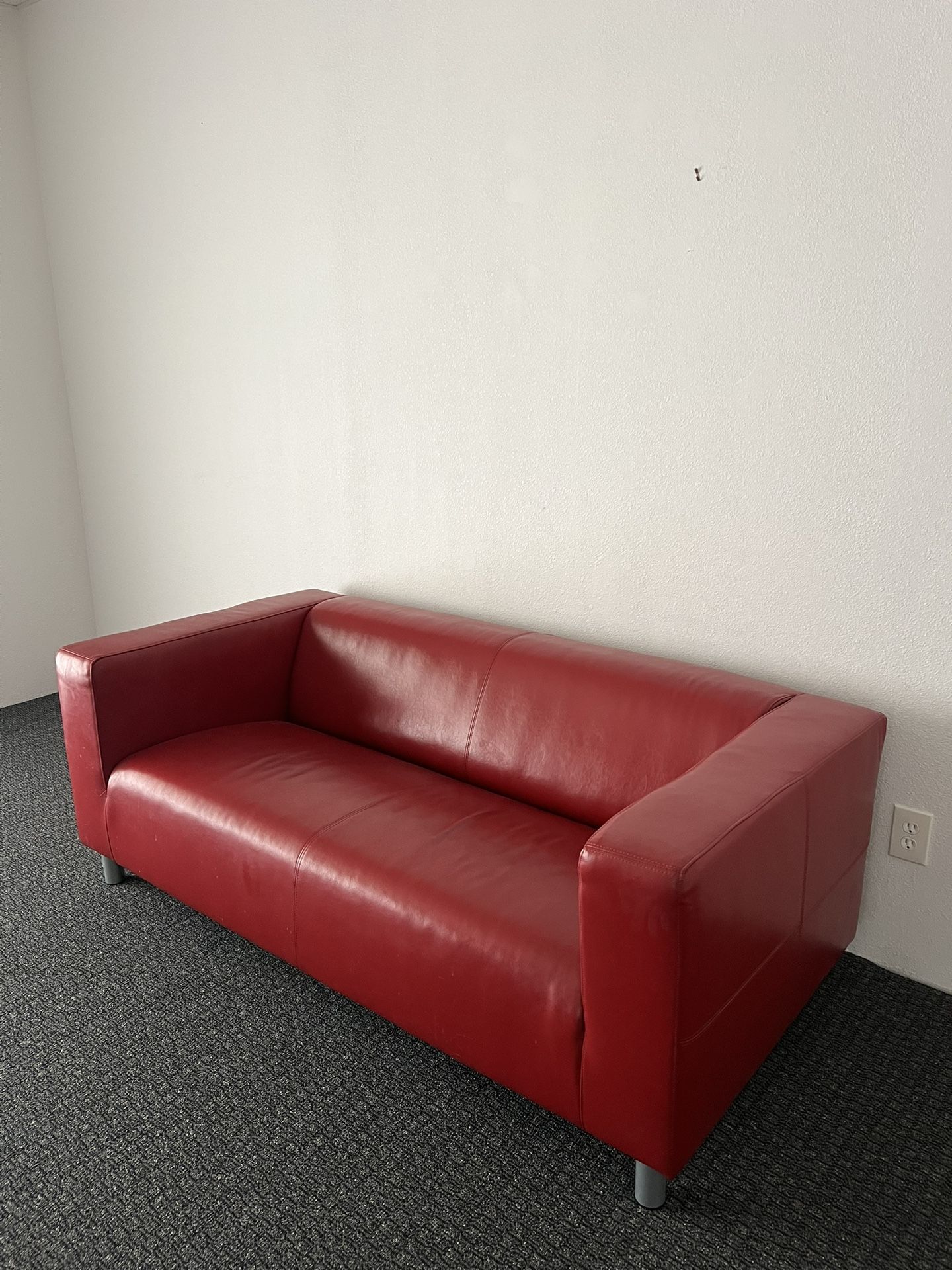 Modern Red Leather Couch