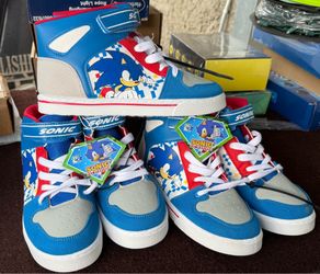 Josmo Sonic The Hedgehog High Top Sneakers for Boys - Sonic Sneaker Ankle  Hightops Lightweight Breathable Casual  Shoe size 4