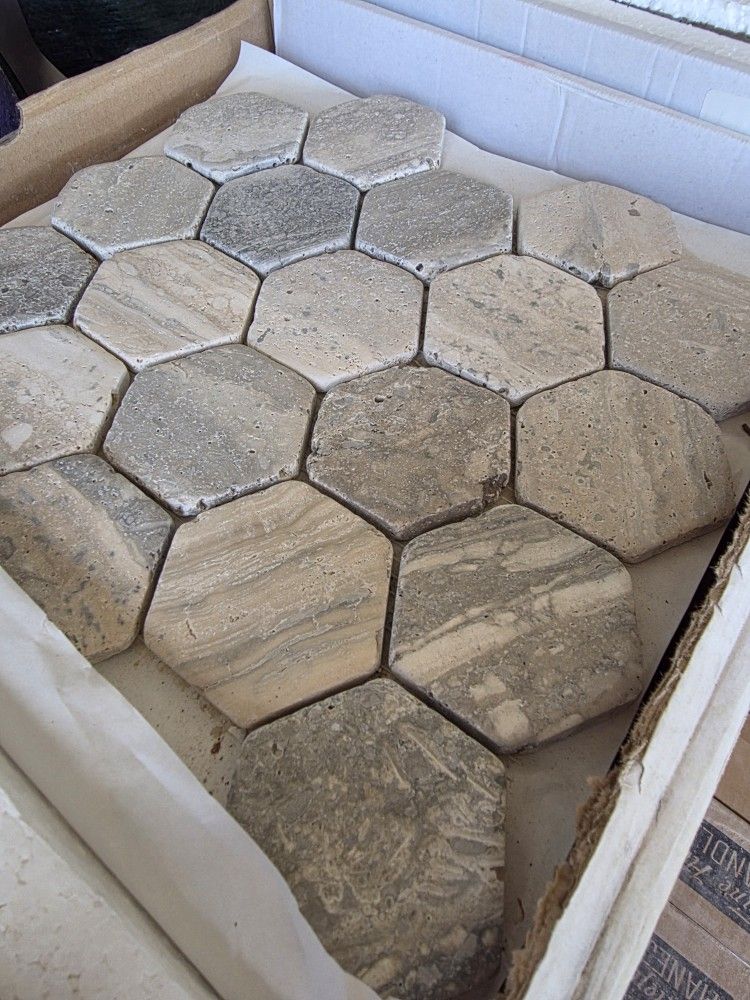 Pala Palladium Tumbled Hexagon Tiles