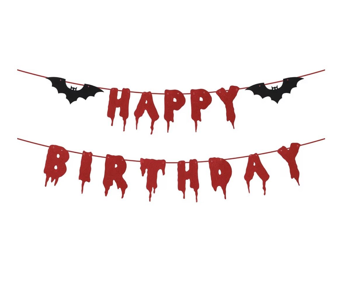 Halloween Happy Birthday Banner