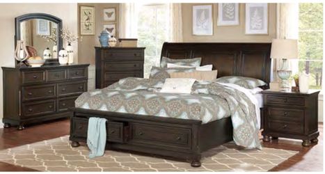 Darkwood Queen $549 or King bed $649 frame with drawers - Platform bed