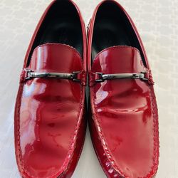 Hugo Boss Mens Red Leather Loafers U.S 9 / U.K 8