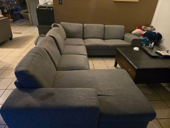 Large sectional grey couch