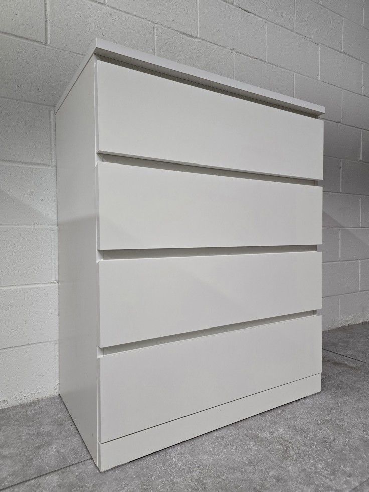 CHEST OF DRAWERS DRESSER - GLOSSY WHITE COLOR 